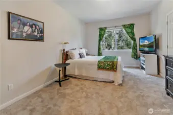 This bedroom features a walk-in closet and built-in shelves (not pictured - check out the virtual tour!)