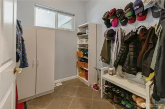 Separate mudroom right off the garage before going into the rest of the home - keep the wet outside!