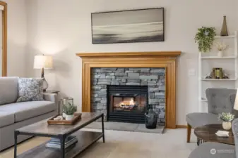 Beautiful fireplace mantel and fireplace surround
