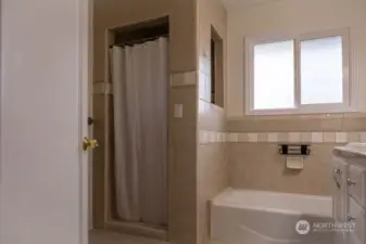 tile shower and bath tub