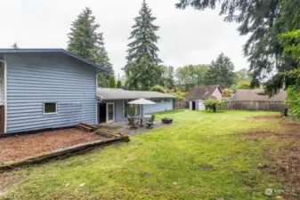 Huge fully fenced yard with side gate