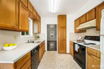 Another view of the kitchen into the dining area of the front room.