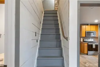 Stairs from entryway at back door