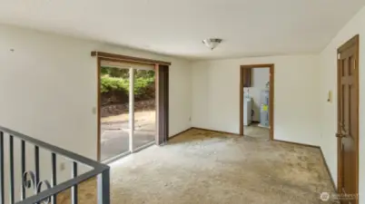 Family Room and Utility Room with half bath