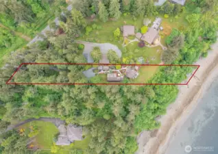 Over one acre with 73 feet of water frontage.