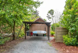 Carport and storage shed.