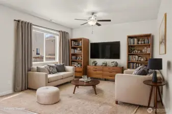 Living area featuring new carpet (Carpet replaced since photo taken)
