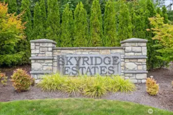 Welcome to Skyridge Estates! Neighborhood amenities include a park featuring mountain views, playground, gazebo, sports court, and walking trails.