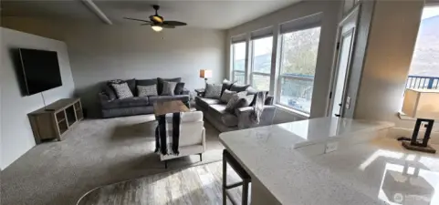Looking from kithcen to living room.