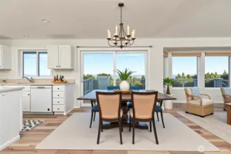 Pretty much the view you get when you walk in. Great room concept main living area with views and large deck to enjoy.*Virtually staged*