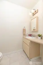 Half bath on the main floor.