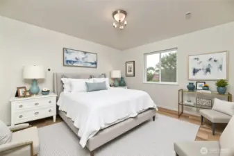 Lower level bedroom with huge walk-in closet. *Virtually Staged*