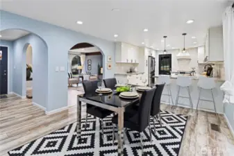 Dining area flows into the kitchen