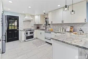 Backdoor leads to the deck & gazebo for alfresco dining!