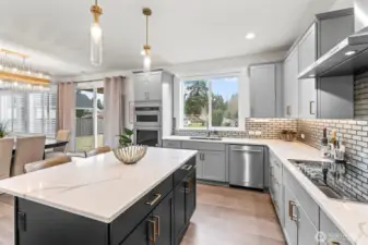 Luxury upgrades throughout this chefs kitchen with island.