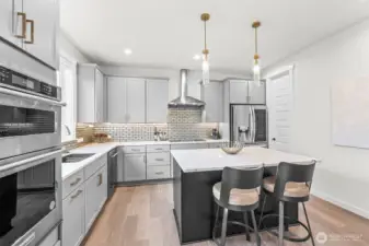 Walk in pantry to the far right. High end appliances.