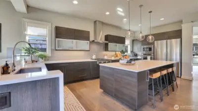 • Bluestar 6 Burner Cooktop  • Double Thermador Wall Over / Microwave  • Liebherr Extra Large Twin Refrigerators  • Bloomberg Dishwasher  • Ecofriendly Bellmont 1900 Cabinets with Blum Hinges in Kitchen  • Whirlpool Undercabinet Washer   • Whirlpool Undercabinet Dryer + Steam  • Built-in Vacuflow internal vacuum system with attachments.  • Insinkerator disposal