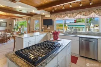 Gas Cooktop in Island.