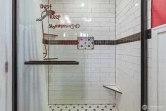 Family Room Attached Bathroom Walk In Shower.