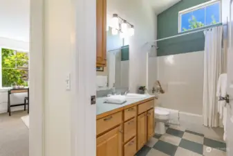 Full bathroom on upper level