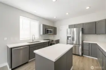 Updated kitchen with solid core counter tops