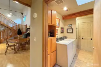 Laundry room with built ins.