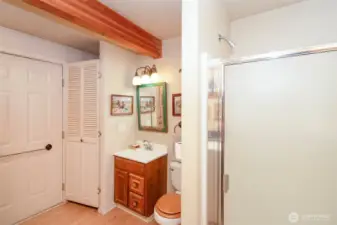 .75 bath in laundry room.