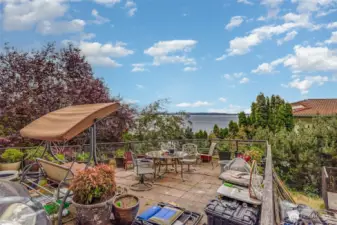 Enjoy breathtaking views of Puget Sound and the Olympic Mountains from the expansive patio.