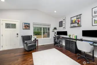 Currently used as a large office and video game room for the whole family, but can easily be decorated as a formal living room, a study area, flex space for workout or music room, etc.