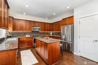 The kitchen has SO MUCH storage- plenty of cabinets, plus a large pantry closet.