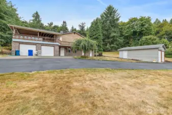 Oversized attached 2 car garage