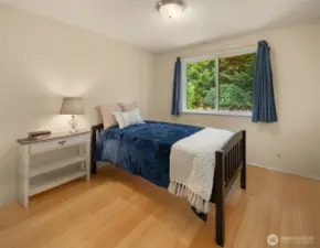 One of three bedroom just down the hall from the living room. Not pictured is the large closet.