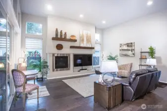 Living room with gas fireplace