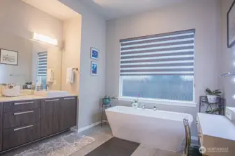 Primary bath with luxurious soaking tub