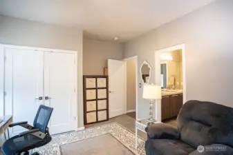 Bedroom at the font of the house with Jack and Jill bathroom beyond