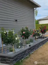 Beautiful custom flowerbeds.