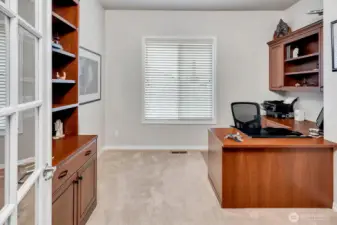 Den with Built-In Desk and Shelving