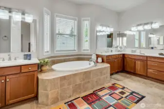 Primary Soaking Tub & Double Vanities