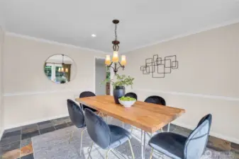 Bright, inviting dining room with natural light