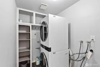 Washer/dryer in the pantry area