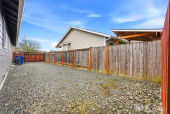 The graveled side yard is great an RV.