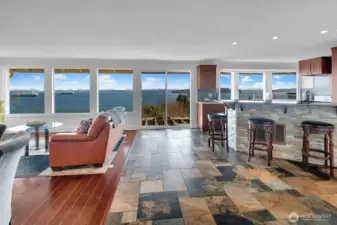 Living Room Eatting Counter Kitchen