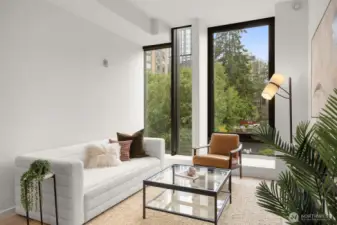 Operable windows, Oak Engineered Hardwood flooring and Mitsubishi mini-split.