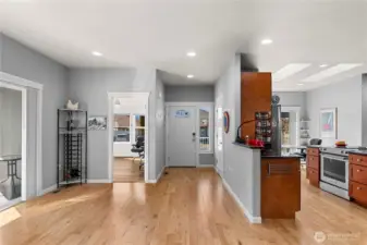 This home has huge spaces, and those solid wood floors are beautiful