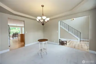 Formal dining room off the kitchen or off the entry.