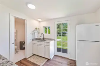 ADU kitchen looking towards yard