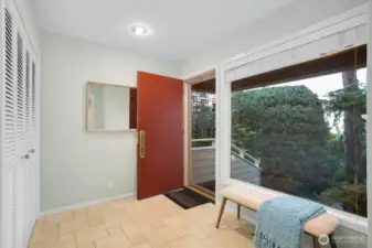 Formal Entry way with cedar lined hall closet