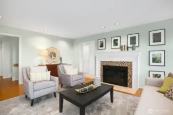 Cozy gas fireplace in living room