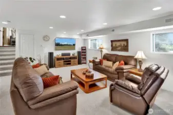 The light and bright basement makes the perfect family room, ideal for movie nights with surround sound. It also features an additional bedroom/office and a laundry room with exterior access.