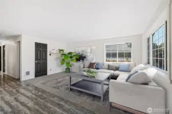 Virtual Staging-Large Living Room (Coat Closet in Back)